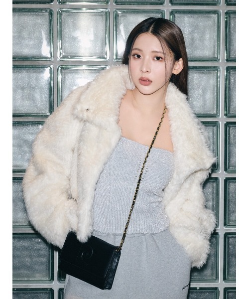 FRAY I.D グレー ファー付きコート FRAY I.D（フレイ・アイディー） コート FREE グレー レディース