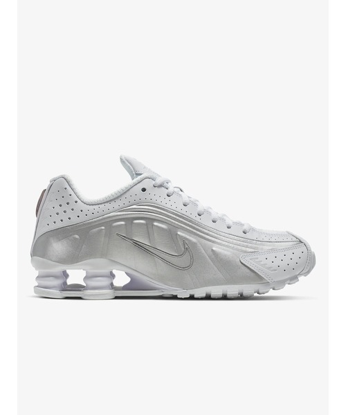ナイキ エアシューズ AR3565-101 6.5 AR3565-101 Nike Shox R4 White Metallic Silver Max Orange