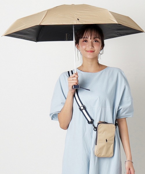 【美品】ミニバッグ付 晴雨兼用 折りたたみ傘 ポロベア ポロ ラルフローレン 紺 POLO RALPH LAUREN（ポロ・ラルフローレン） 折りたたみ傘 遮光100