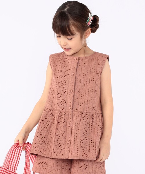 ships ノースリーブ　ぺプラム　ブラウス SHIPS（シップス） ブラウス シャツ SHIPS KIDS:100〜130cm / レース