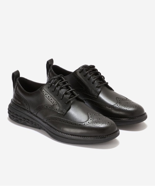 【美品】コールハーン ウィングチップ メダリオン ブラック 9.5 27cm COLE HAAN コールハーン オリジナルグランド ウィングチップ