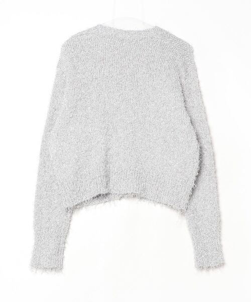 「LOWRYS FARM」 ニットカーディガン 1 シルバー レディース_画像2