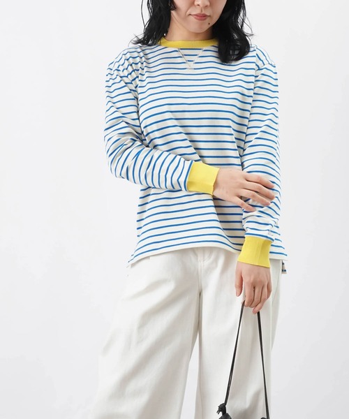 【美品】LUCAボーダーカットソー　日本製 LADY LUCK LUCA tシャツ LC/LLL ドルマンボーダーカットソー