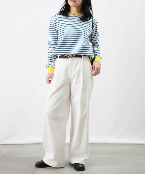 【美品】LUCAボーダーカットソー　日本製 LADY LUCK LUCA tシャツ LC/LLL ドルマンボーダーカットソー