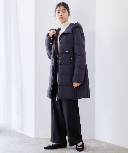 「RIRIYANO」 コート MEDIUM ネイビー レディース_画像7