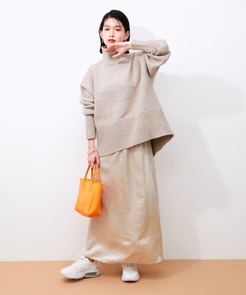 「ADAM ET ROPE'」 タートルネックニット FREE ベージュ レディース_画像3