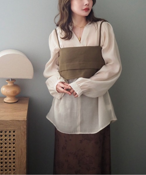 キャミソール back belt camisole bustier /バック ベルト付き