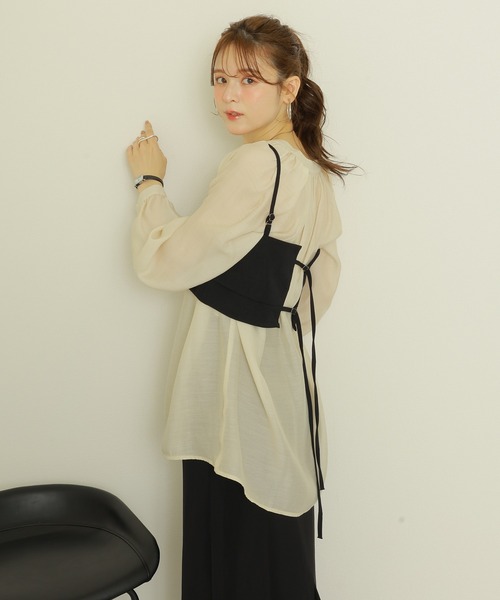 キャミソール back belt camisole bustier /バック ベルト付き