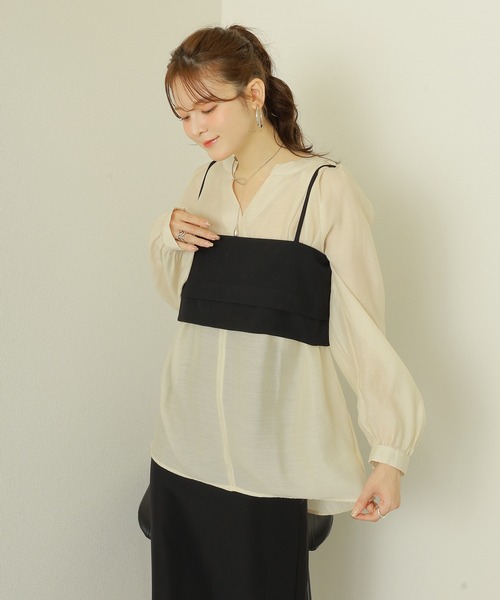 キャミソール back belt camisole bustier /バック ベルト付き
