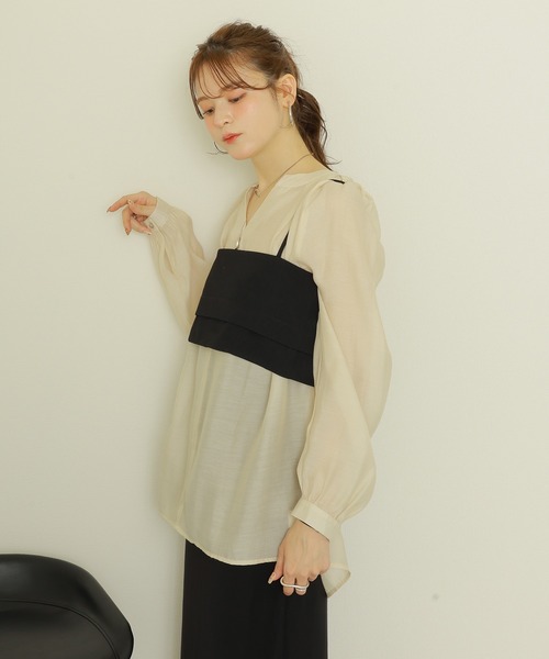 キャミソール back belt camisole bustier /バック ベルト付き