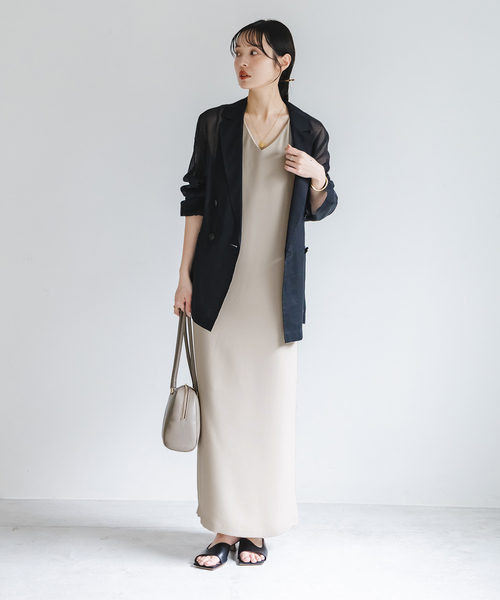 NOBLE ワンピース 「洗える」ウォッシャブルジョーゼット2way