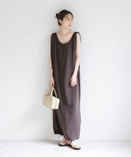 NOBLE ワンピース 「洗える」ウォッシャブルジョーゼット2way