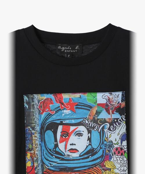 agnes b. tシャツ キッズ オーガニックコットン プリント 半袖