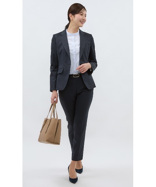 AOYAMA スラックス パンツ 「美脚見え！」美しい発色やつや感が