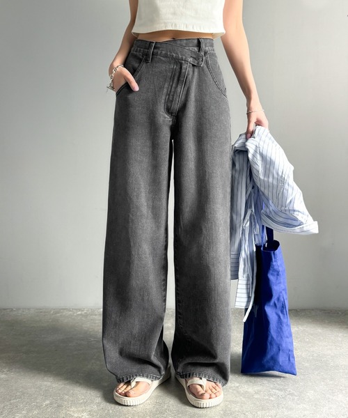 【新品、完売品】アシメダブルウエストワイドデニムパンツ　0サイズ 新品、完売品】アシメダブルウエストワイドデニムパンツ 0サイズ 累計
