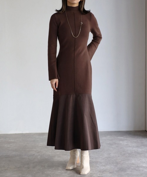 ワンピース bonjour Bonjour Sagan 「Bonjour Sagan」 ドッキングワンピース FREE ブラウン