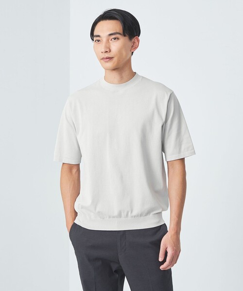 半袖 クルーネックTシャツ ニット素材 シンプル カジュアル green label relaxing セーター ニット A+ テンジク クルー