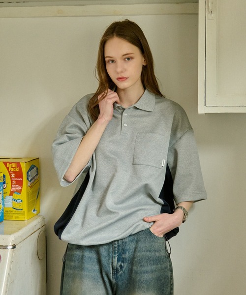 WETTEMPT ポロシャツ SIDE SWITCHING MOSS STITCH POLO SHIRT / サイド
