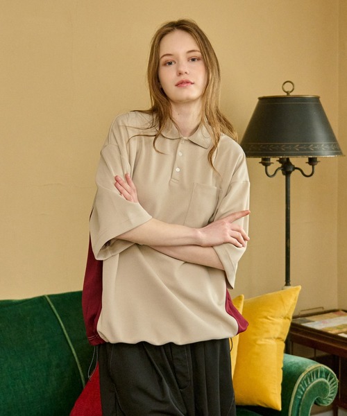 WETTEMPT ポロシャツ SIDE SWITCHING MOSS STITCH POLO SHIRT / サイド