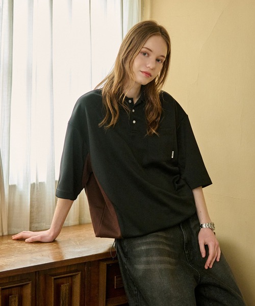 three dots 鹿の子　ポロシャツ　S three けばけばしく dots 鹿の子 ポロシャツ S - トップス