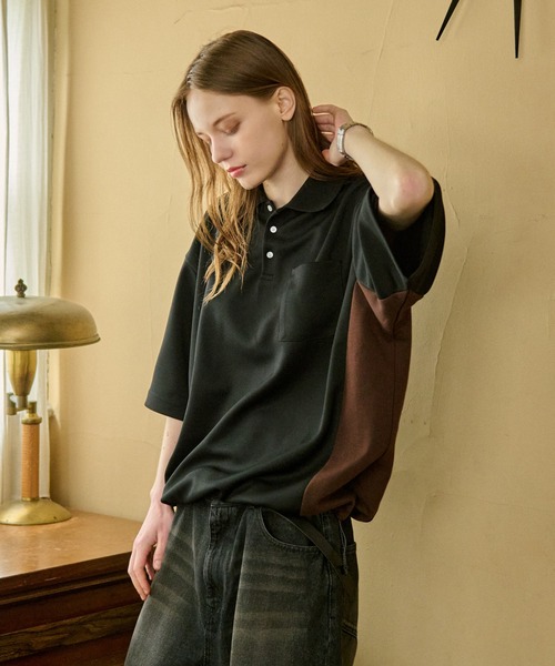 WETTEMPT ポロシャツ SIDE SWITCHING MOSS STITCH POLO SHIRT / サイド