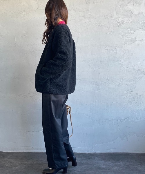 「Vincent et Mireille」 ノーカラージャケット 38 ブラック レディース_画像6