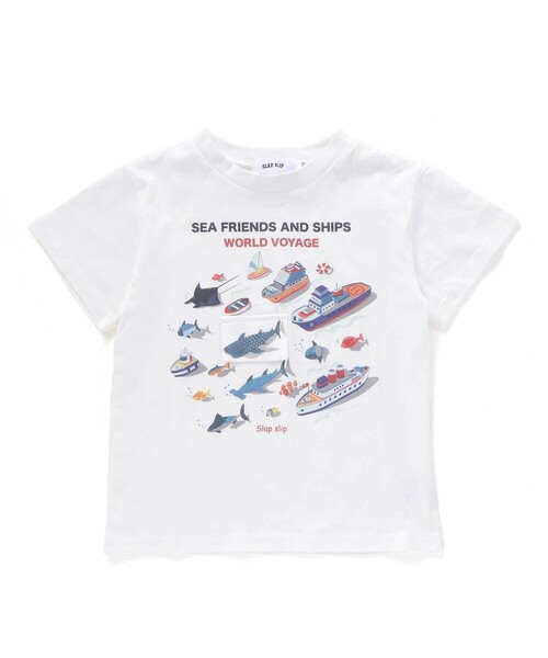 SLAP SLIP tシャツ 海の生き物恐竜のりもの仕掛けめくる知育