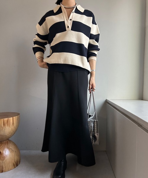 「SHENERY」 長袖ニット FREE ネイビー レディース_画像8