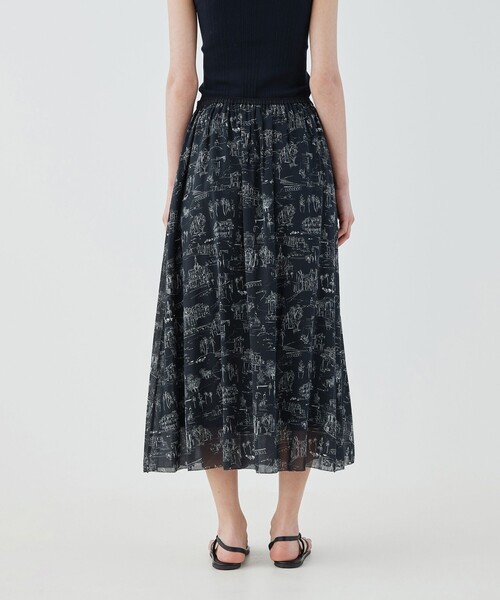GALERIE VIE LandScapeシルクストレッチ イージータックス LandScapeシルクストレッチ イージータックスカート