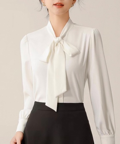 Beststore（ベストストア） tシャツ ボウタイリボン長袖ブラウス
