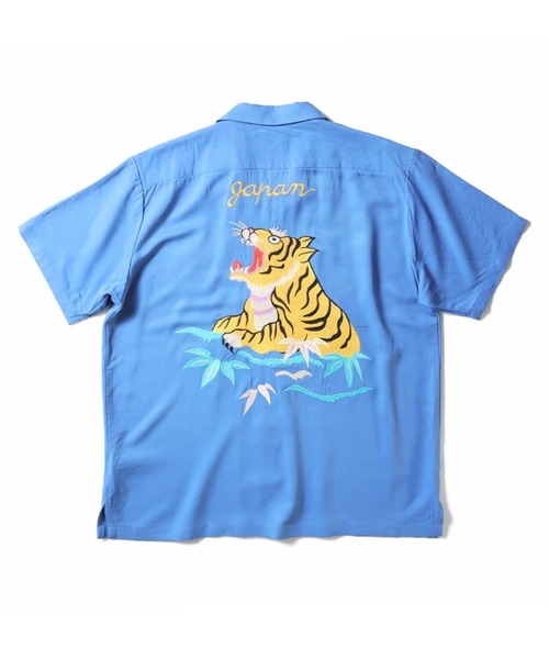 早いもん勝ちヒューストン　ベトジャン柄虎スーベニアシャツ HOUSTON シャツ ヒューストン スーベニアシャツ 半袖 龍×富士山