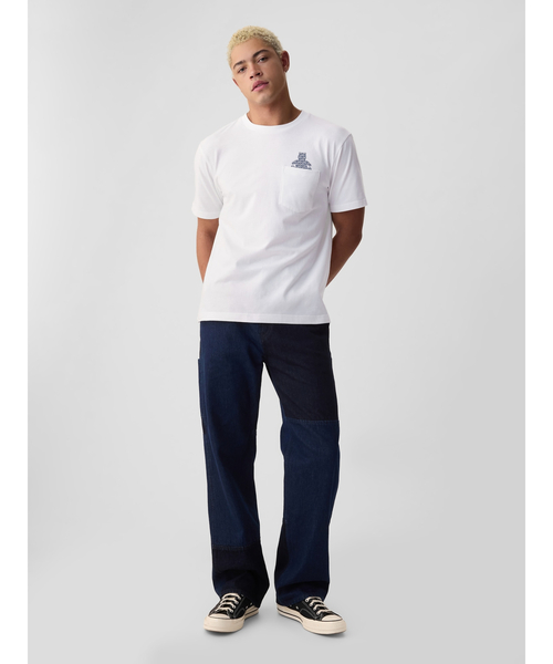 「GAP」 半袖Tシャツ L ホワイト メンズ