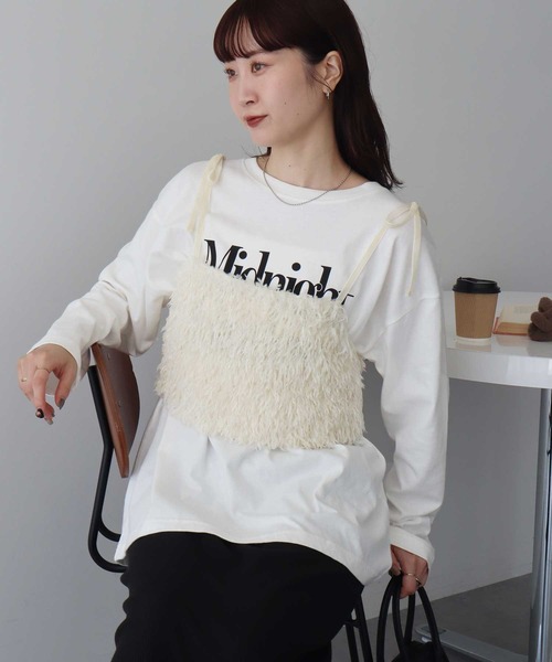 新品 タグ付き ファーベスト　ジレ ベロアリボン付き earth music&ecology（アース ミュージック＆エコロジー） ベスト ジレ