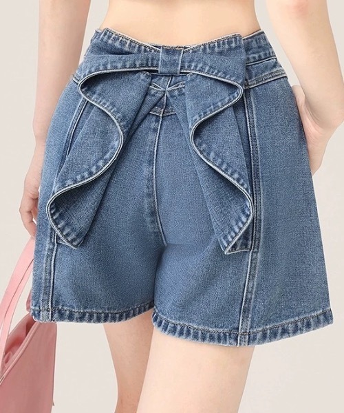 FUNdaysion パンツ バックリボンショートパンツ レディース : ZOZOTOWN