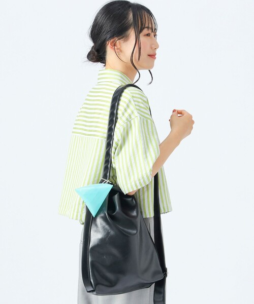 【BEAMS HEART】2way ビジネスバッグ ショルダー ブラック BEAMS HEART（ビームス ハート）かがり編み 2WAY バッグ（バッグ