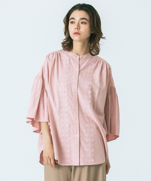 ROSE BUD　ブラウス ROSE BUD（ローズバッド） ブラウス シャツ FRILL DENIM SHIRTS