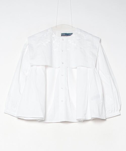 POLO RALPH LAUREN ブラウス シャツ フラップドビブ コットン
