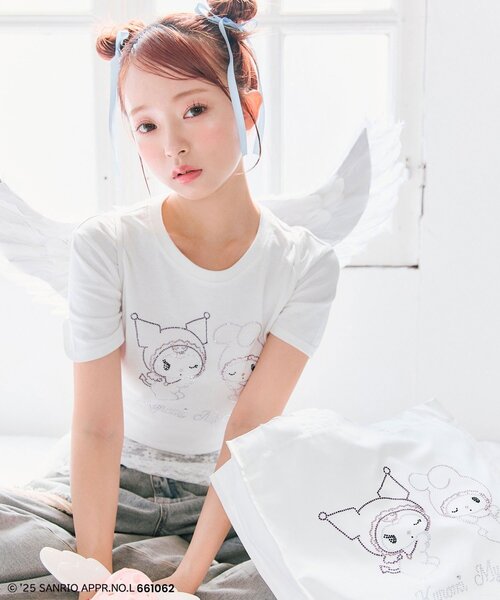tシャツ メロクロキラキラTシャツ レディース sanrio tシャツ メロクロキラキラTシャツ レディース : ZOZOTOWN