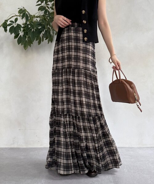 DouDou（ドゥドゥ） スカート チェックワッシャースカート : ZOZOTOWN