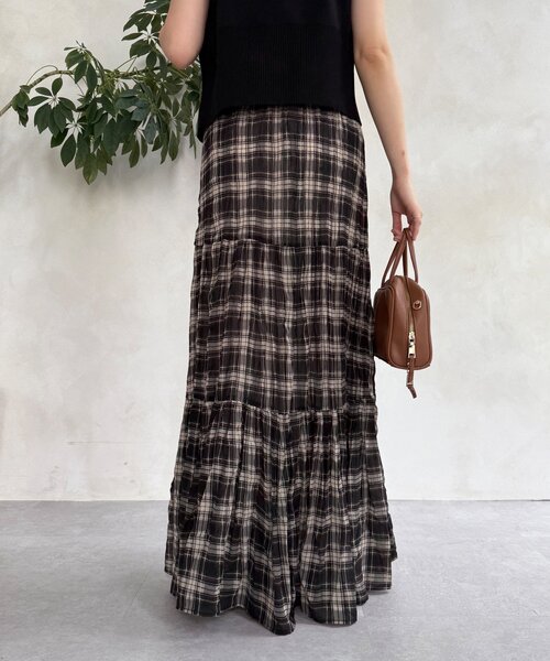 新品　DouDou チェックワッシャースカート　フリーサイズ セール】チェックワッシャースカート（スカート）｜DouDou（ドゥドゥ
