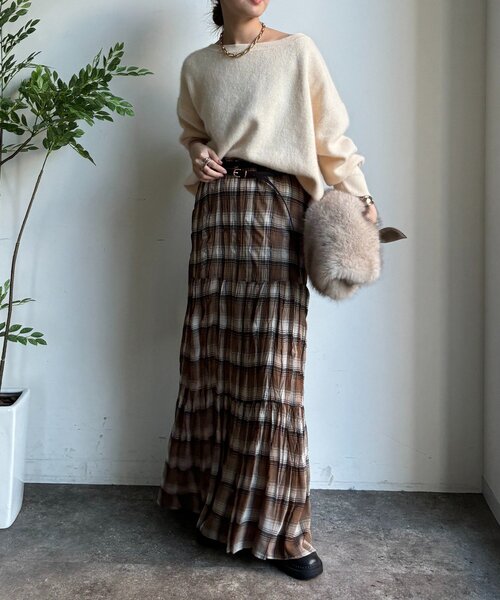 DouDou（ドゥドゥ） スカート チェックワッシャースカート : ZOZOTOWN