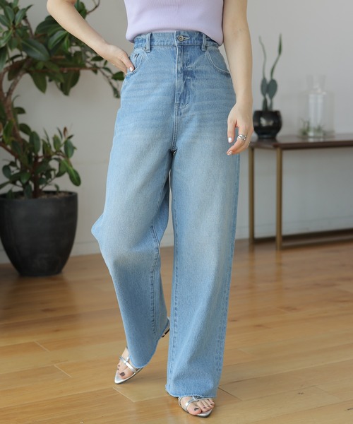「LEPSIM」 加工デニムパンツ LARGE ブラック系その他 レディース
