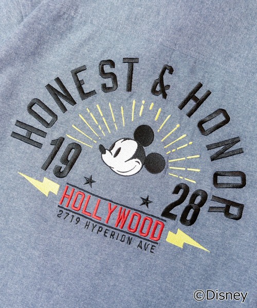 mickeyです★23SS ダンガリー刺繍シャツ MICKEY MOUSE シャツ Mickey ダンガリー刺繍シャツ メンズ