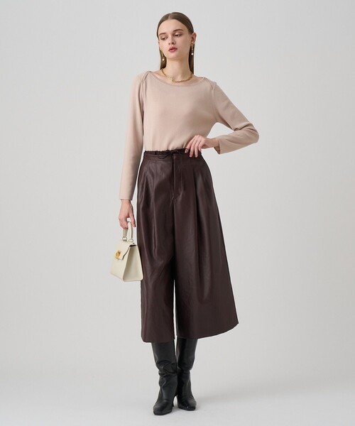 ANAYI（アナイ） ニット セーター ステップビジューボートネック プル