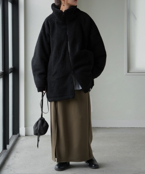 HUG.U（ハグユー） コート アウター 「 小顔 」 中綿ボアコート