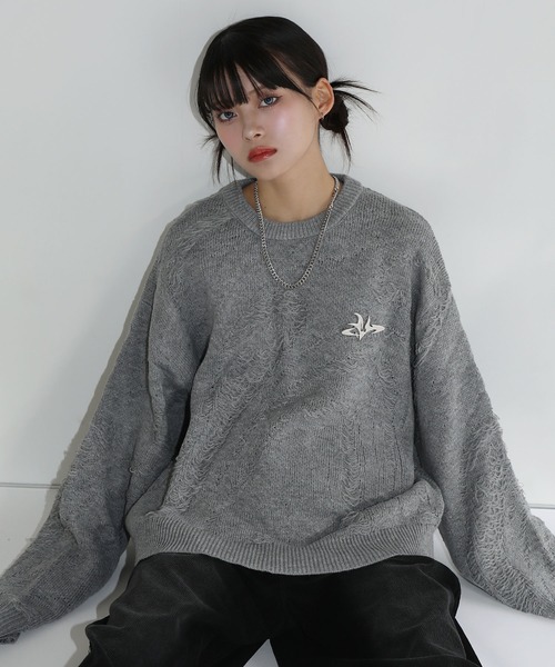 MSG」 長袖ニット M グレー メンズ : ZOZOTOWN Yahoo!店 - 通販