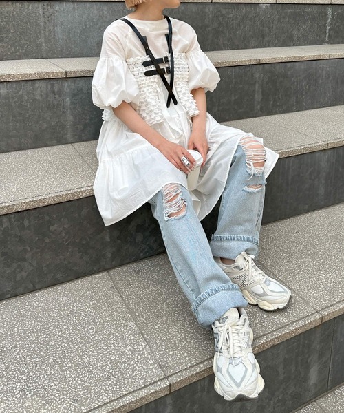 「Alley by w closet」 キャミソールブラウス FREE オフホワイト レディース_画像4