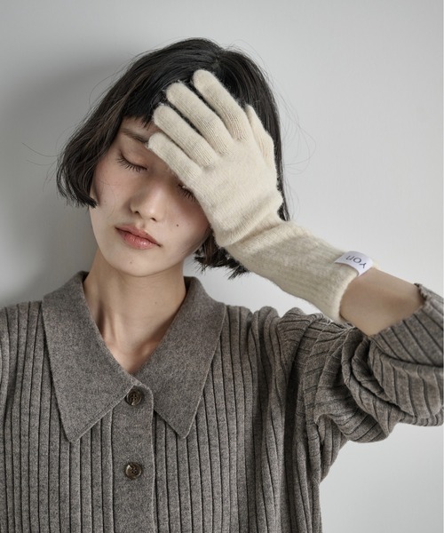 美品　6(ROKU)　グローブ カーディガン　襟付き　手袋 grove / グローブ （レディース） カーディガン・ボレロ