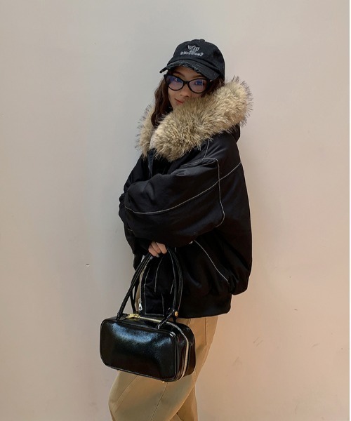 Aelina ミリタリージャケット モッズコート ファー付きショート