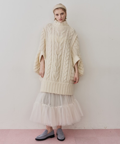 LA BELLE ETUDE（ラベルエチュード） ワンピース ケイブルBIGニット